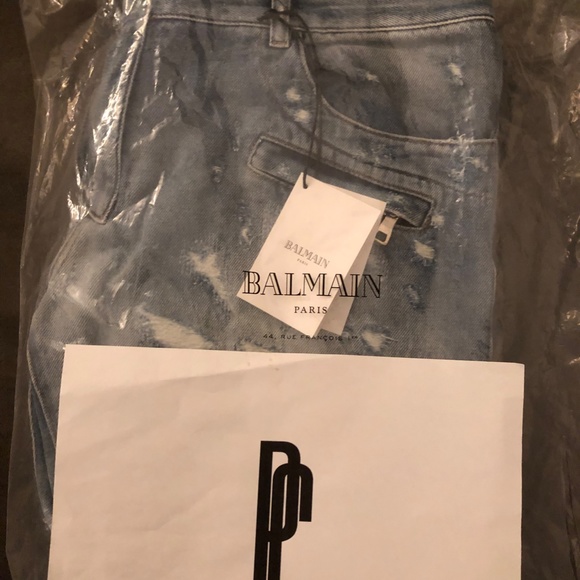 Balmain Distressed Classic Biker Jeans - Picture 3 of 5